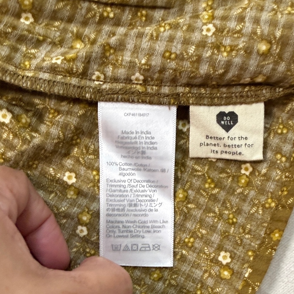 Madewell Olive Smocked Top - Picture 6 of 7